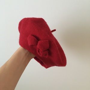 French beret red 100% wool women’s
